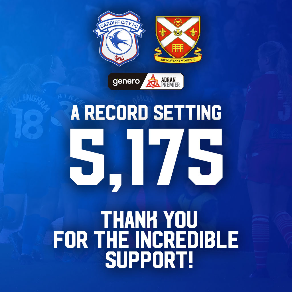 An absolutely remarkable turnout at Cardiff City Stadium! A Welsh domestic record! 🏴󠁧󠁢󠁷󠁬󠁳󠁿💙

Thank you all for supporting the Women's game! 👍

#CityAsOne | <a href="/AdranLeagues/">Genero Adran Leagues 🏴󠁧󠁢󠁷󠁬󠁳󠁿</a> | @nathanielcars