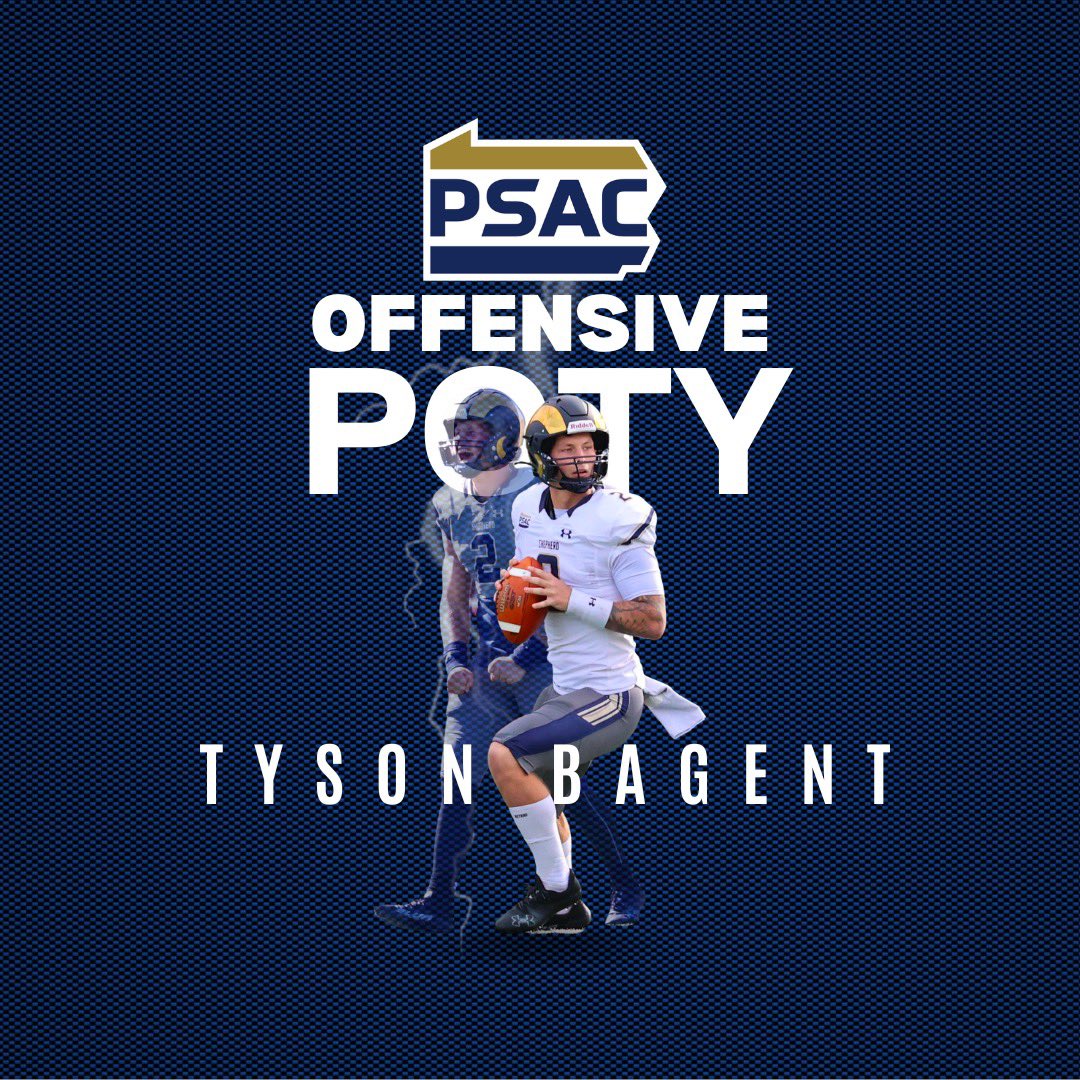 𝐁𝐀𝐂𝐊 2️⃣ 𝐁𝐀𝐂𝐊 𝐅𝐎𝐑 𝐁𝐀𝐆𝐄𝐍𝐓
Tyson Bagent earns himself PSAC Offensive Player of the Year for the second year in a row. Congrats Tyson!