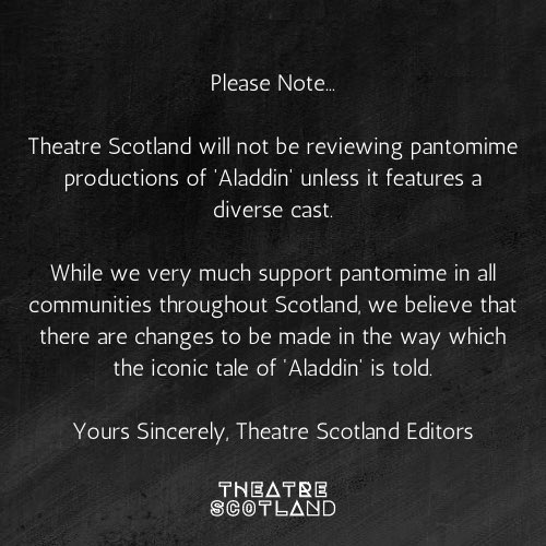 TheatreScotUK's tweet photo. Please see a statement below from our editors. https://t.co/edrqZdBYtd