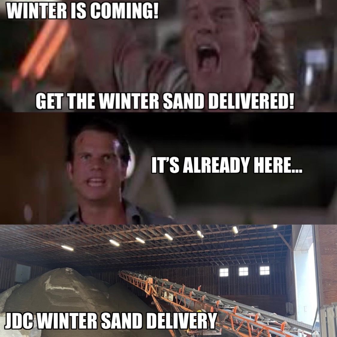 Did you get your winter sand yet? Call us today   #snowishere #sand #winter #aggregates
