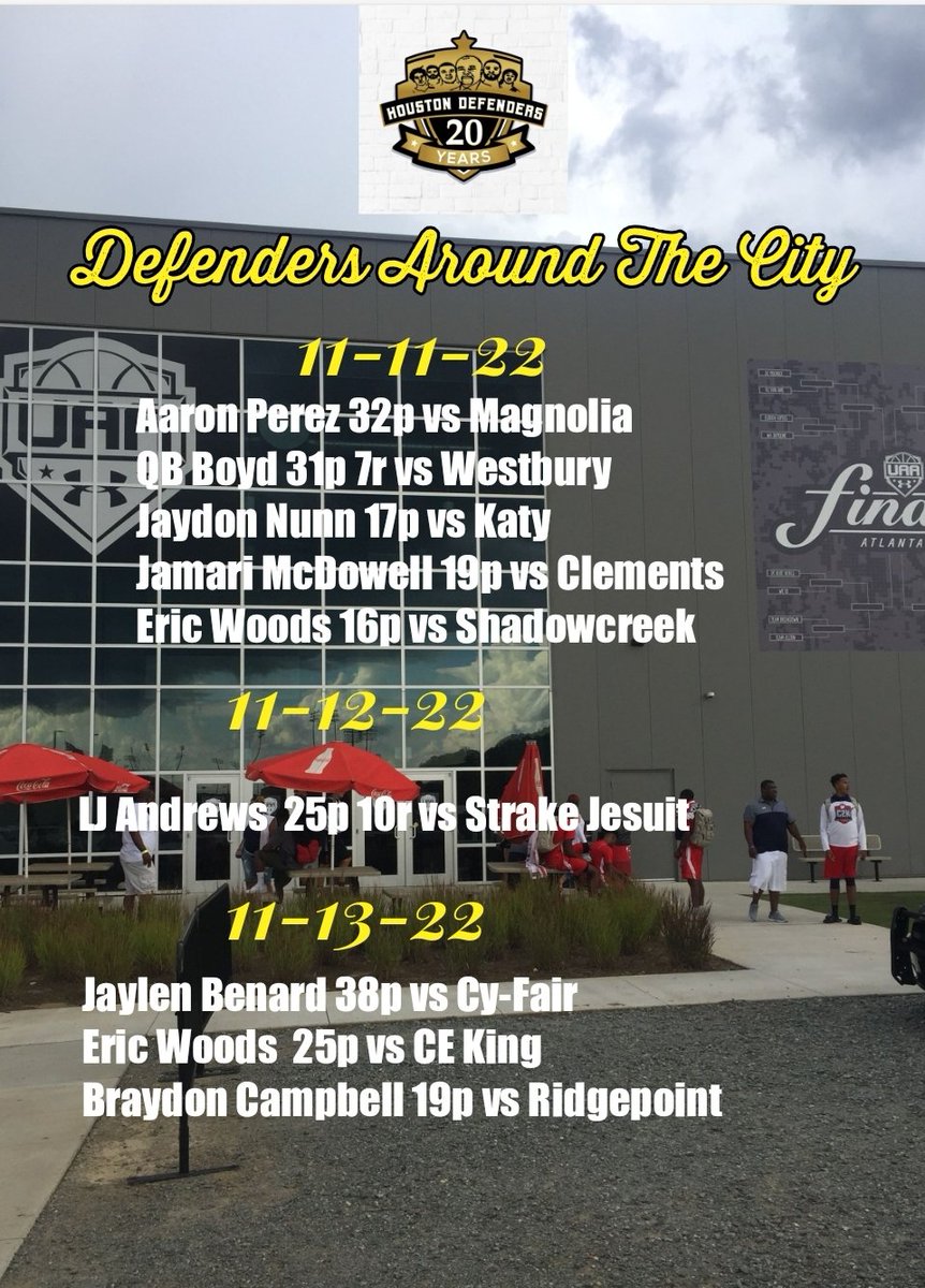 Houston Defenders (@houdefenders) on Twitter photo Some of the top performances from some of our athletes around the City. #Defenderswatch #WhosNext <a href="/djones8301/">Doug Jones</a> <a href="/ExposureOtr/">OTRExposure</a> <a href="/GDayHoopScout/">π
Άπ
΄π
Ύπ
΅π
΅ππ
΄π π
³π
°π ππ.</a> <a href="/takemytalent/">TAKE MY TALENT</a> @ Some of the top performances from some of our athletes around the City. #Defenderswatch #WhosNext <a href="/djones8301/">Doug Jones</a> <a href="/ExposureOtr/">OTRExposure</a> <a href="/GDayHoopScout/">π
Άπ
΄π
Ύπ
΅π
΅ππ
΄π π
³π
°π ππ.</a> <a href="/takemytalent/">TAKE MY TALENT</a> @