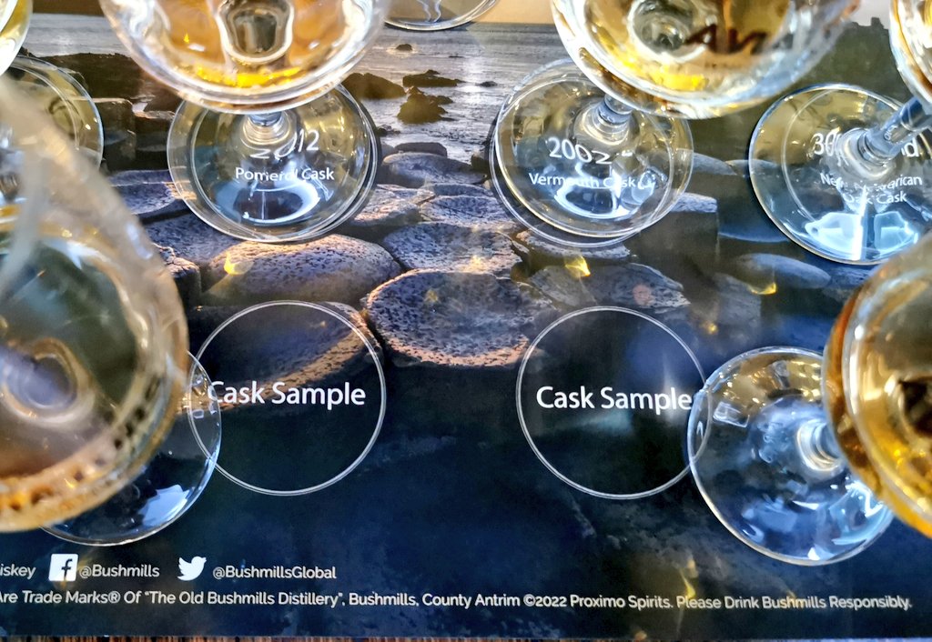 Some exciting whiskies from <a href="/BushmillsGlobal/">Bushmills Whiskey</a> at tonight's <a href="/AVR_Whiskey_SOC/">Aviators Whiskey Soc</a> including three of the Causeway Collection. 
But really interested to find out what the two surprise Cask Samples are! 🥃🥃 👀