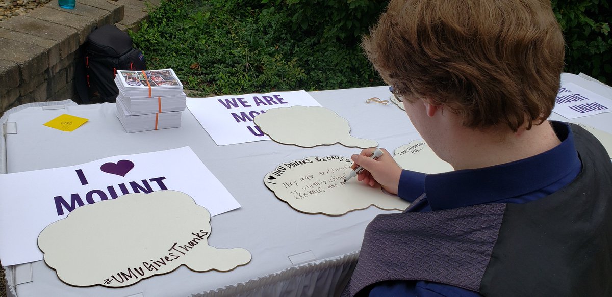 whattodoatmount's tweet photo. Happy Philanthropy Week! Let's take the time to personally thank all of the amazing donors that directly support your education!

Stop by Campus Grounds tomorrow from 11 a.m. - 1 p.m. to fill out a thank-you card and get the chance to win up to $500 for your student organization! https://t.co/Wuv6lNLFsO