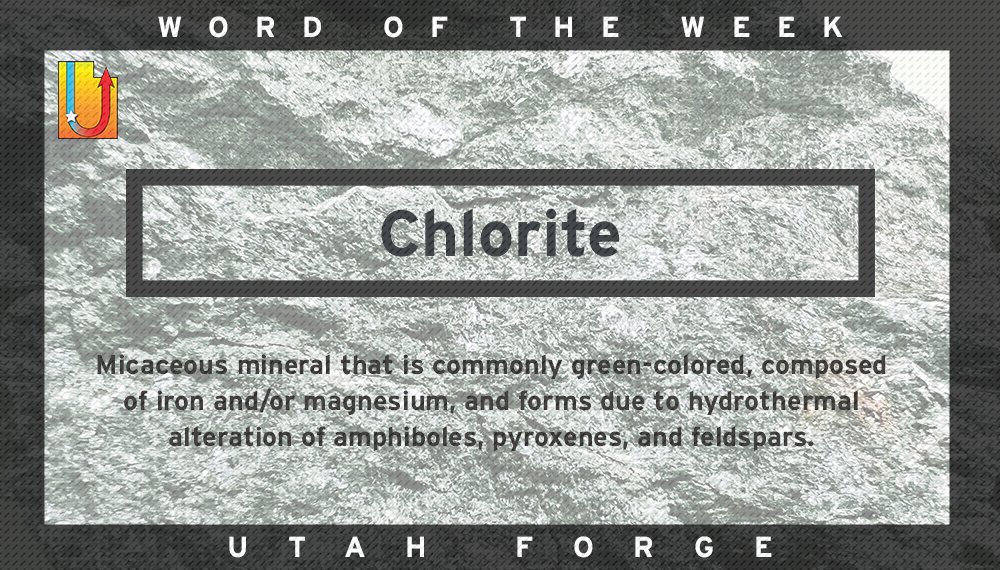 utahforge's tweet photo. This week's word of the week is 'chlorite'. Learn more geothermal vocabularies at https://t.co/l9MPOWB8pg 
#utahforge #geothermal #chlorite https://t.co/hFL805OnjR