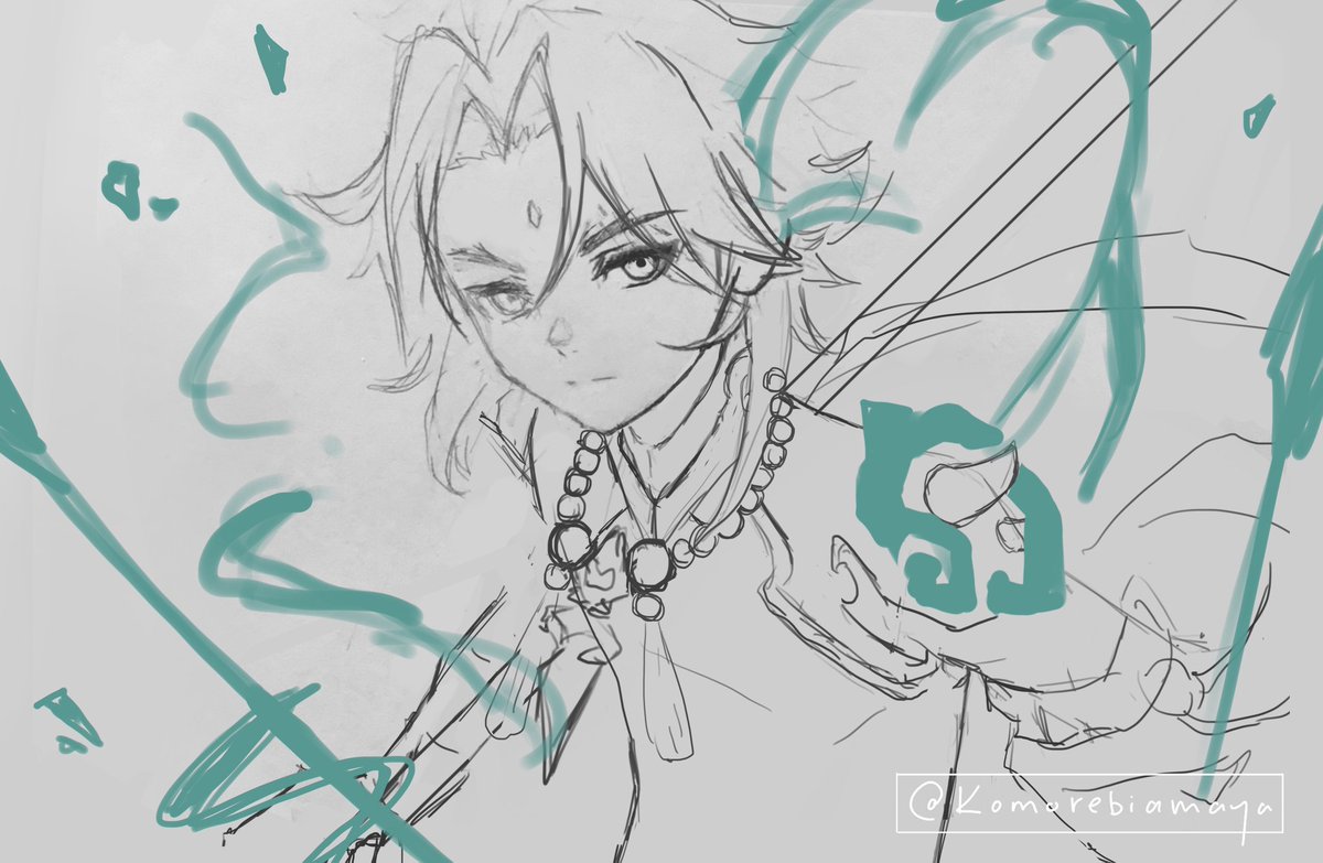 illusfia's tweet photo. Wip of my favorite genshin chara💖 #xiao #魈 #GenshinImpact #Genshin #原神 https://t.co/9L51NcdD3A