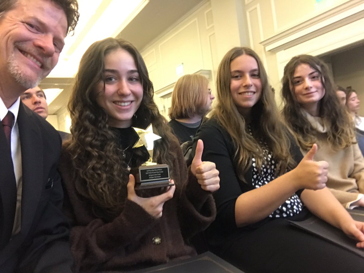 Congratulations to Career Center students Natalie, Anna and Alessia for winning 2nd place in the VSBA student video contest. They accepted their trophy at the VSBA general session in Williamsburg, Va.<a href="/arlingtontechcc/">Arlington Tech</a> <a href="/APSCareerCenter/">Arlington Career Center</a> <a href="/APS_CTE/">Arlington CTE</a>