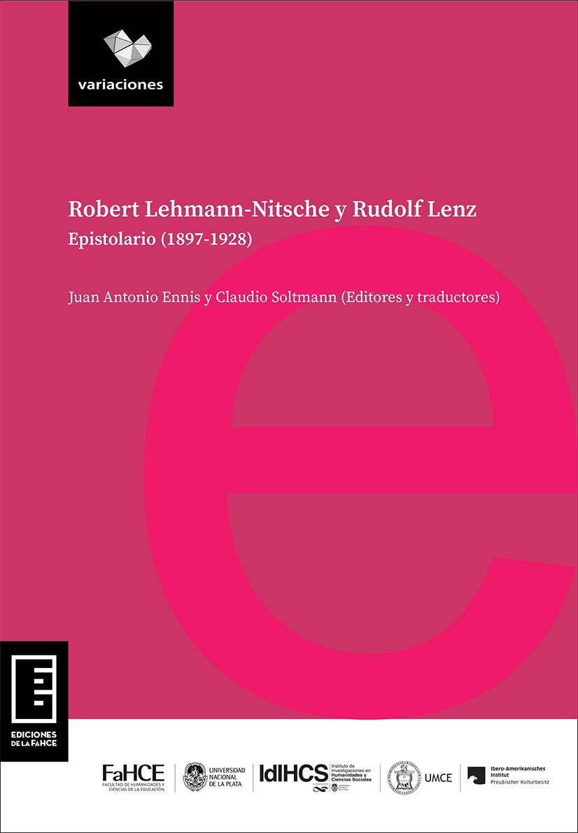 Novedad: Ennis, J. A. y Soltmann, C. (Eds. y Trads.) (2022). Robert Lehmann-Nitsche y Rudolf Lenz: Epistolario (1897-1928). La Plata: UNLP. Ensenada: IdIHCS; Berlín: Ibero-Amerikanisches Institut; Santiago de Chile: UMCE. 
Disponible en libros.fahce.unlp.edu.ar/index.php/libr… 
#histlx <a href="/EnnisJuan/">Juan Antonio Ennis</a>