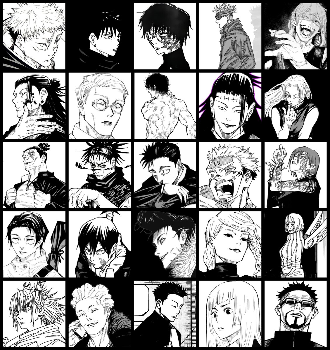 FallenAngelJ4Y's tweet image. 5x5 Favorite Characters in JJK (Updated)