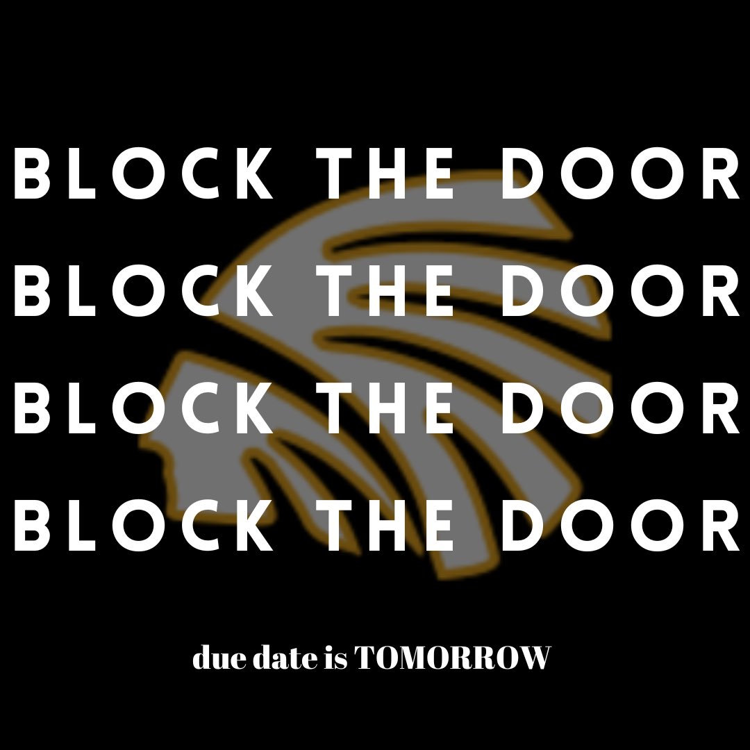 🥫BLOCK THE DOOR FOOD DRIVE🥫

Bring canned food to the lunch room to potentially block a classroom door!

It takes 50lbs to block a door

Due date is TOMORROW!!!

<a href="/AndaleAthletics/">Andale Athletics</a> <a href="/Andale_Indians/">Andale High School</a> <a href="/AHSSTUCO6/">AHS Stuco</a>