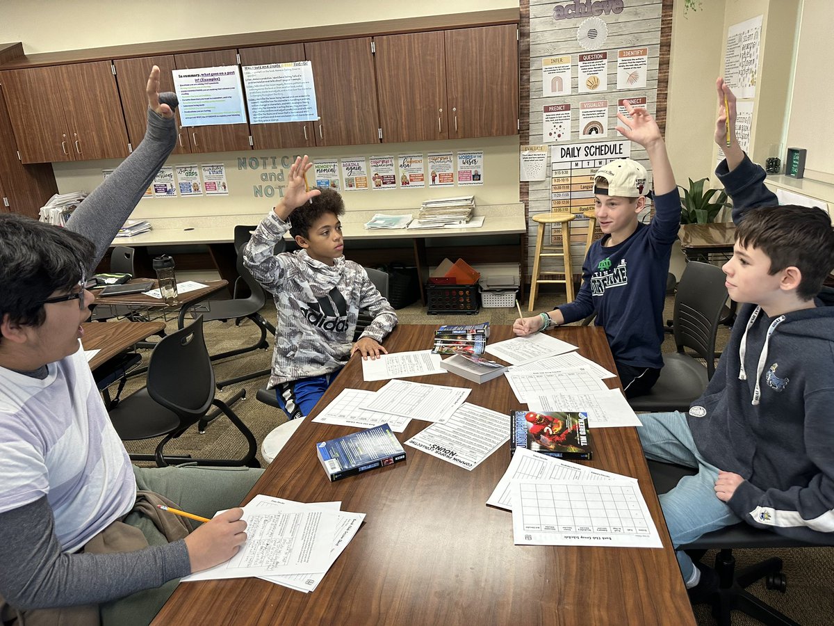 amyreiter's tweet photo. Book Clubs where the students set their own expectations, norms and schedule are my absolute favorite! #everyonereads #engaged #accountabletalk @HJHPanthers https://t.co/laziZMAIvC