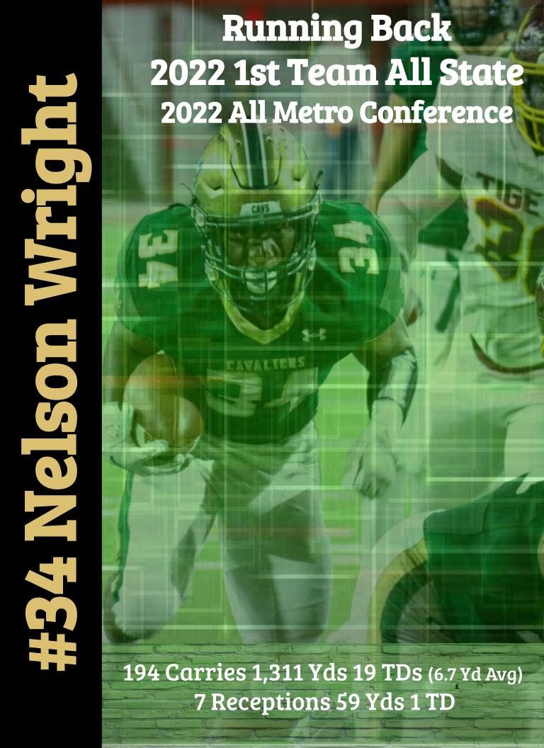 Pounded the rock all season long! Congratulations to <a href="/Nelsonwright41/">Nelson Wright</a> on his All State and All Conference honors.