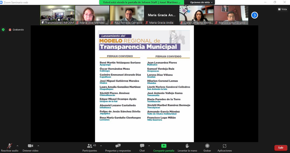 josefina_mh's tweet photo. Mis felicitaciones a @Infoem por iniciar la fase de implementación del Modelo Regional de Transparencia Municipal con 20 municipios!! 👊👊👊
Iniciativa de @EUROsociAL_ @RedIntercambio https://t.co/boUOa7YtG6