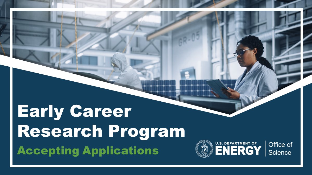 Supporting up-and-coming leaders in science is essential to discovery. <a href="/ENERGY/">U.S. Department of Energy</a> is now accepting proposals for our Early Career Research Program. It will support 80+ early career researchers for 5 years at U.S. research institutions: energy.gov/science/articl…