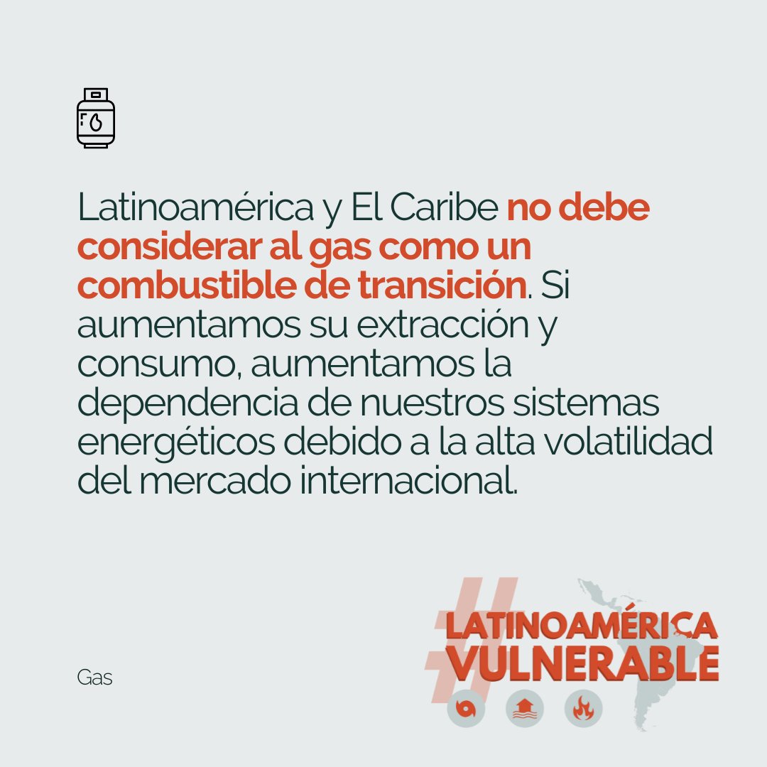 TransformaGlob's tweet photo. #LatinoamericaVulnerable ⚠️ El gas no es un combustible de transición 🚫 Es indispensable que la región diversifique su economía, primando fuentes de #energía renovable ⚡️ #COP27 https://t.co/Ob67njiaRn