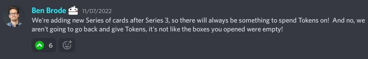 JeffHoogland's tweet image. .@bbrode @seconddinner with all due respect - this is an awful decision.

Tokens are replacing boosters in caches. What those players got was mostly worthless.

Do the right thing and don&apos;t punish your early adopters of #MarvelSNAP. There is going to be a lot of pushback on this.