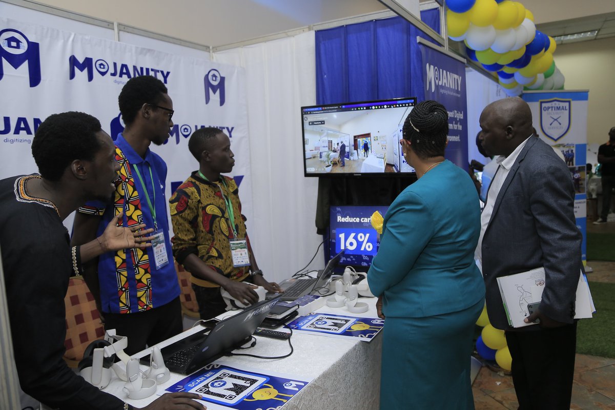 MojanityInc's tweet photo. We hosted The Minister of State, Housing Hon. Namuganza Persis Princess at our exhibition booth during at the 1st Annual Built Environment Conference. We practically demonstrated to her how we're leveraging digital twins to transform how we interact with the built environment. https://t.co/TlpdNj8TeH