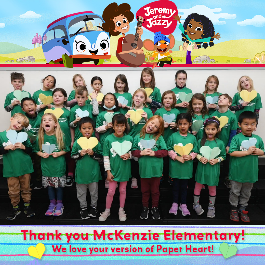 A BIG THANK YOU to the McKenzie Elementary Junior Choir from <a href="/sd61schools/">Greater Victoria School District</a> in BC for your version of Paper Heart. We love it!

Check it out here: ​​youtu.be/IeheGKAmgm8

#cbcmusic #cbcmusicclass #cbckids #jeremyandjazzy #paperheart