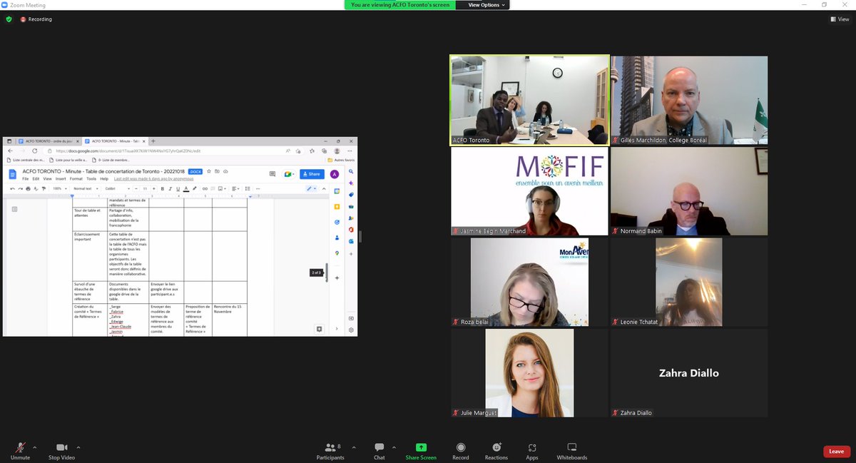 Nous sommes heureux de voir une réelle volonté d’unité autour de cette table. 
Des actions concrètes se mettent en place progressivement pour bâtir, ensemble, une #francophonie visible, engagée et épanouie pour toute la population de Toronto
Info: secretariatacfotoronto@gmail.com