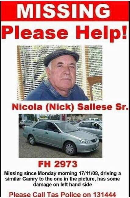 TasMissing's tweet image. 💔 November 17, 2008. It’s now been 14 years. Can YOU help find Nicola Sallese? And/or his car??
facebook.com/HelpfindNicola…