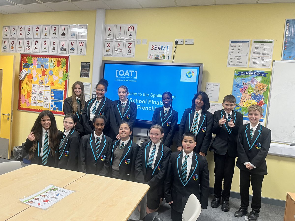 Congratulations to the school winners of #OATMFLSpellingBee from <a href="/obapeterborough/">Ormiston Bushfield</a> Esme and Akua! We can’t wait to see you at regional finals! Well done to all who took part in the school final! 🇫🇷🙌