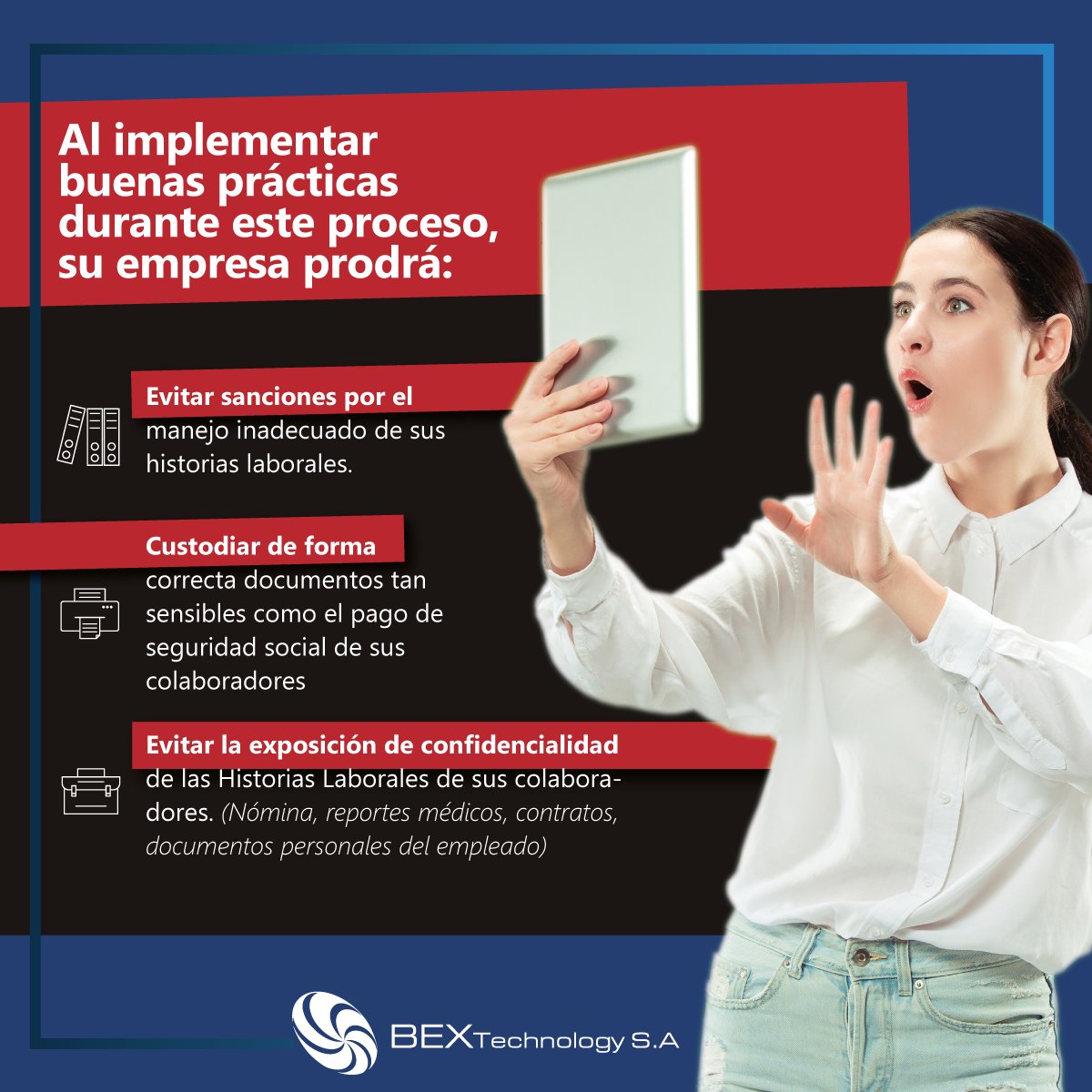 Bextechnology's tweet photo. ¿Conoce las buenas prácticas en la administración de historias laborales?

https://t.co/koFi7ZdJVX

#TrabajoRemoto #TrabajoHíbrido #Digitalización #BexTechnology  #Tecnología #Tech #TI https://t.co/XIPlWyk0UH