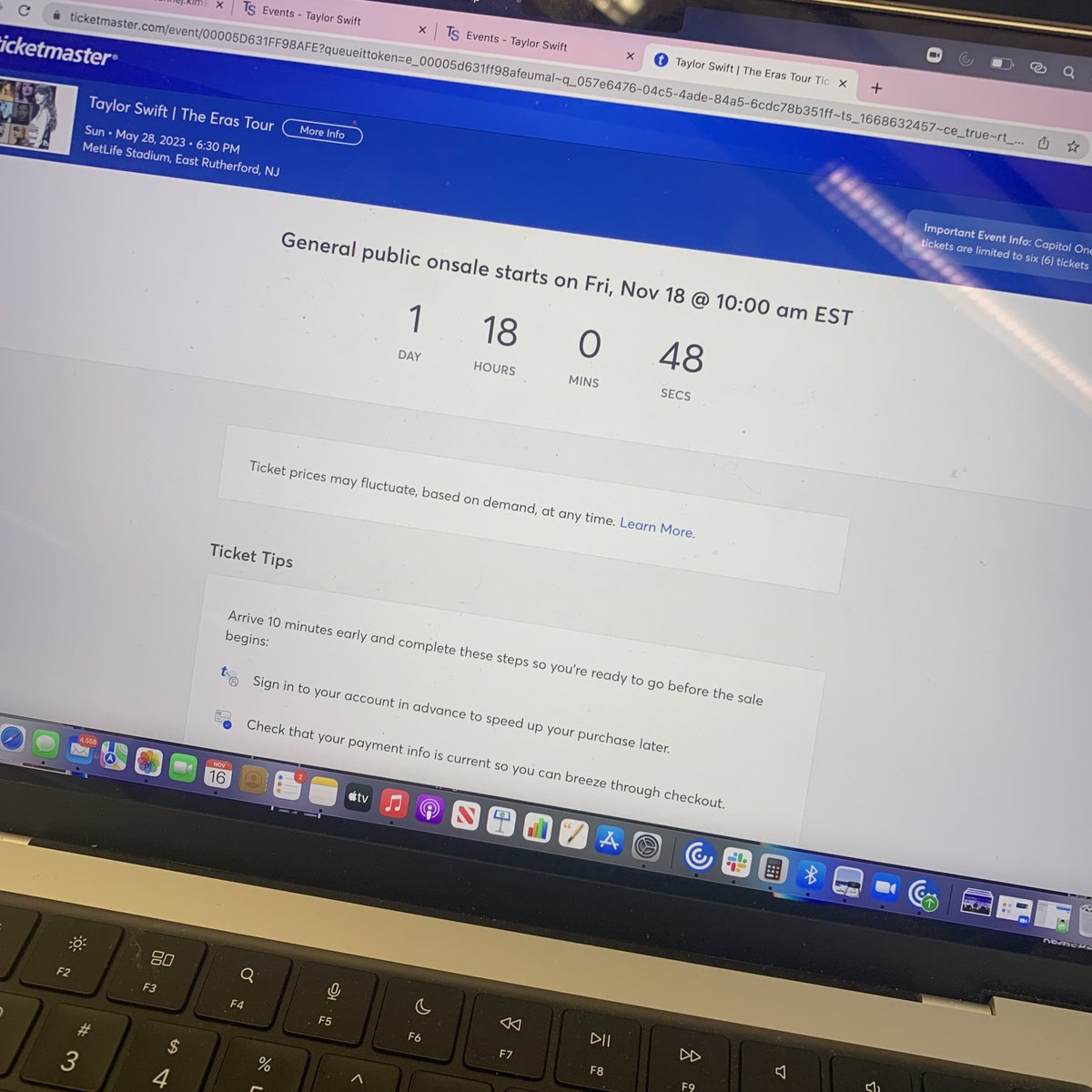 Waits hours in the #TSxCapitalOne presale to get to the front of the line just to be told this is sold out and then kicked off to the general sale countdown… <a href="/Ticketmaster/">Ticketmaster</a> <a href="/taylorswift13/">Taylor Swift</a> wtf!!!!