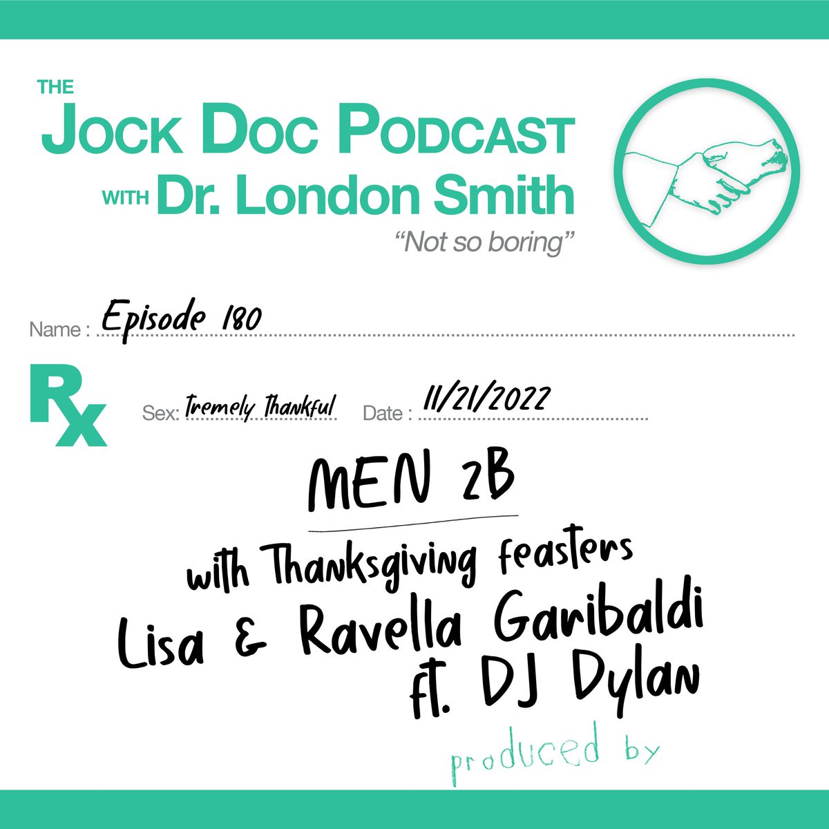 jockdocpodcast's tweet photo. Listen as Dr. London Smith (.com) and his producer Cameron discuss Multiple Endocrine Neoplasia Type 2A with guests Lisa & Ravella Garibaldi (@chase_odonnell & @WizWorldLive).
Not so boring!
https://t.co/1Qa6iwIEht
#comedy #podcast #endocrinology #MEN2B #Thanksgiving https://t.co/lavIfrHDmm