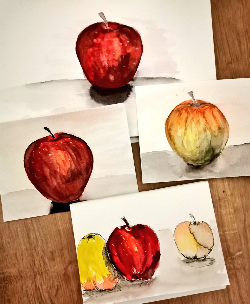 dieStiftetante's tweet photo. Apfelstudien #kleineKunstklasse https://t.co/JGssk3jjMv