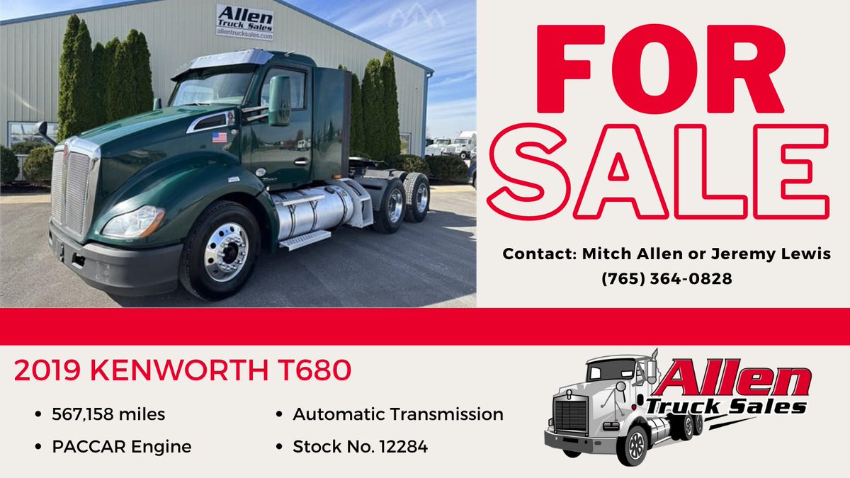 AllenTruckSales's tweet photo. ✅ Aluminum Wheels 
✅ Stainless Sun Visor
✅ Dual Aluminum Tanks
Stop by to check it out! 🚛 Learn more → https://t.co/3GBpUA62mL
#Semi #Semis #SemiTrucks #TrucksForSale #Freightliner #Peterbilt #Kenworth #International #Trucks #SemisForSale #UsedSemis #UsedTrucksForSale https://t.co/A5WZZPfNlM