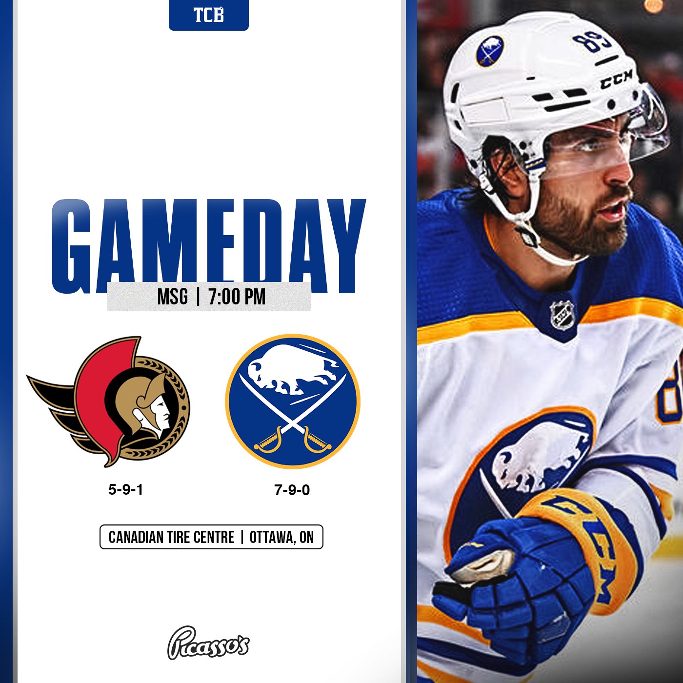 GAMEDAY! The Sabres kick off their back to back tonight against