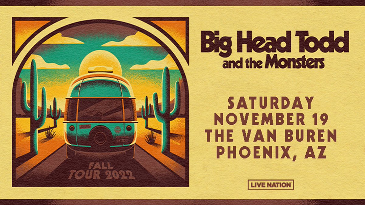 Do you have your tickets yet to see Big Head Todd and the Monsters at the The Van Buren this Saturday 11/19?   If not, grab 'em here:   bit.ly/3OcdPJm
