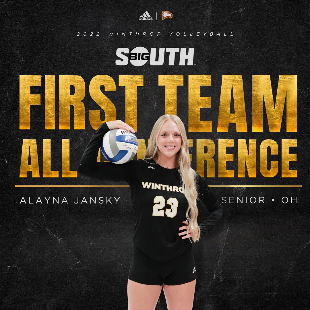 𝑭𝑰𝑹𝑺𝑻 𝑻𝑬𝑨𝑴 𝑨𝑳𝑳-𝑪𝑶𝑵𝑭𝑬𝑹𝑬𝑵𝑪𝑬
Congratulations to senior outside hitter, Alayna Jansky for being selected 1st Team All-Conference!👏🦅