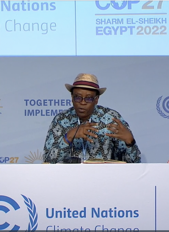 movementrights's tweet photo. Quotes from #rightsofnature press conference at #COP27  @NnimmoB "An African proverb says, if a child burns down our father’s house, they inherit the ashes. If we disrupt the cycles of nature and destroy our home, what we’re aiming for is ashes." More: 
https://t.co/hW3F6fHAWG https://t.co/ixDtn5DKDI