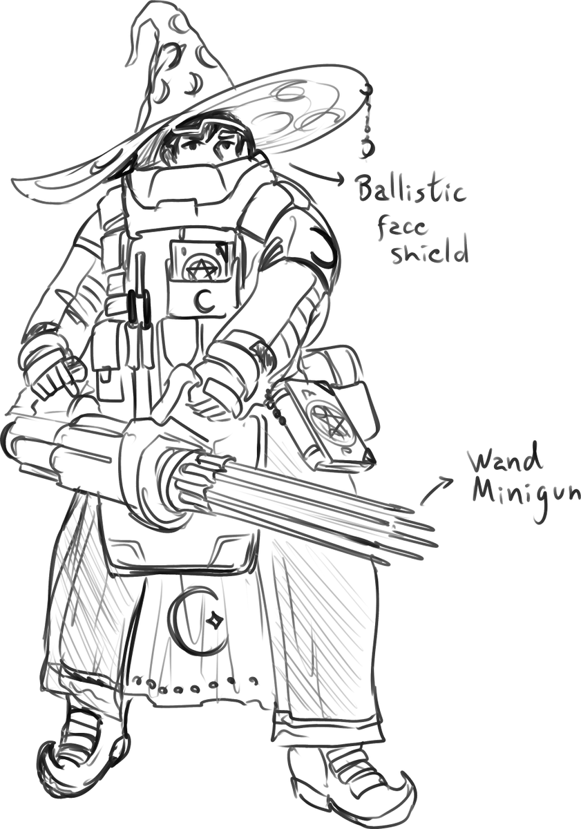 Wizard Corps sketches
- heavy wizard and anti tank staff 