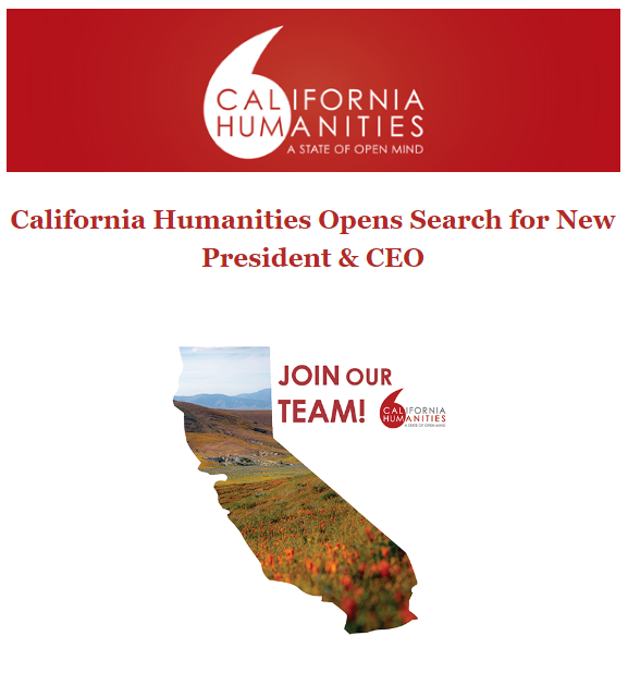 13thGenFilm's tweet photo. A committee of current and former @Cal_Humanities board members has launched a national search for a new President & CEO, with plans to make an appointment in early 2023. Get the details and spread the word: 👉 https://t.co/qoCGgsSGEa #California #Humanities #CalHumanities #Arts https://t.co/fPHnAnBIkH