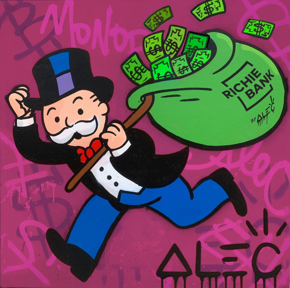 Mr Monopoly Man Holding Money