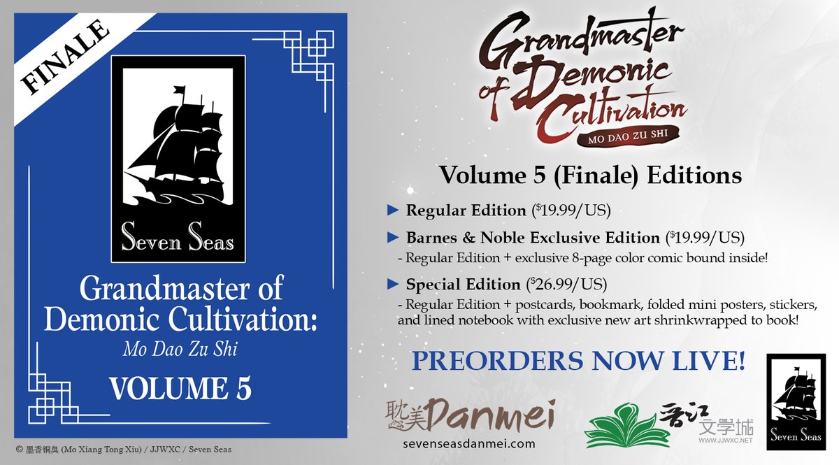 Seven Seas Entertainment on X: The full-color adaptation of the NYT  bestselling novels by #MXTX—in beautiful English paperbacks for the first  time! Don't miss GRANDMASTER OF DEMONIC CULTIVATION: MO DAO ZU SHI (