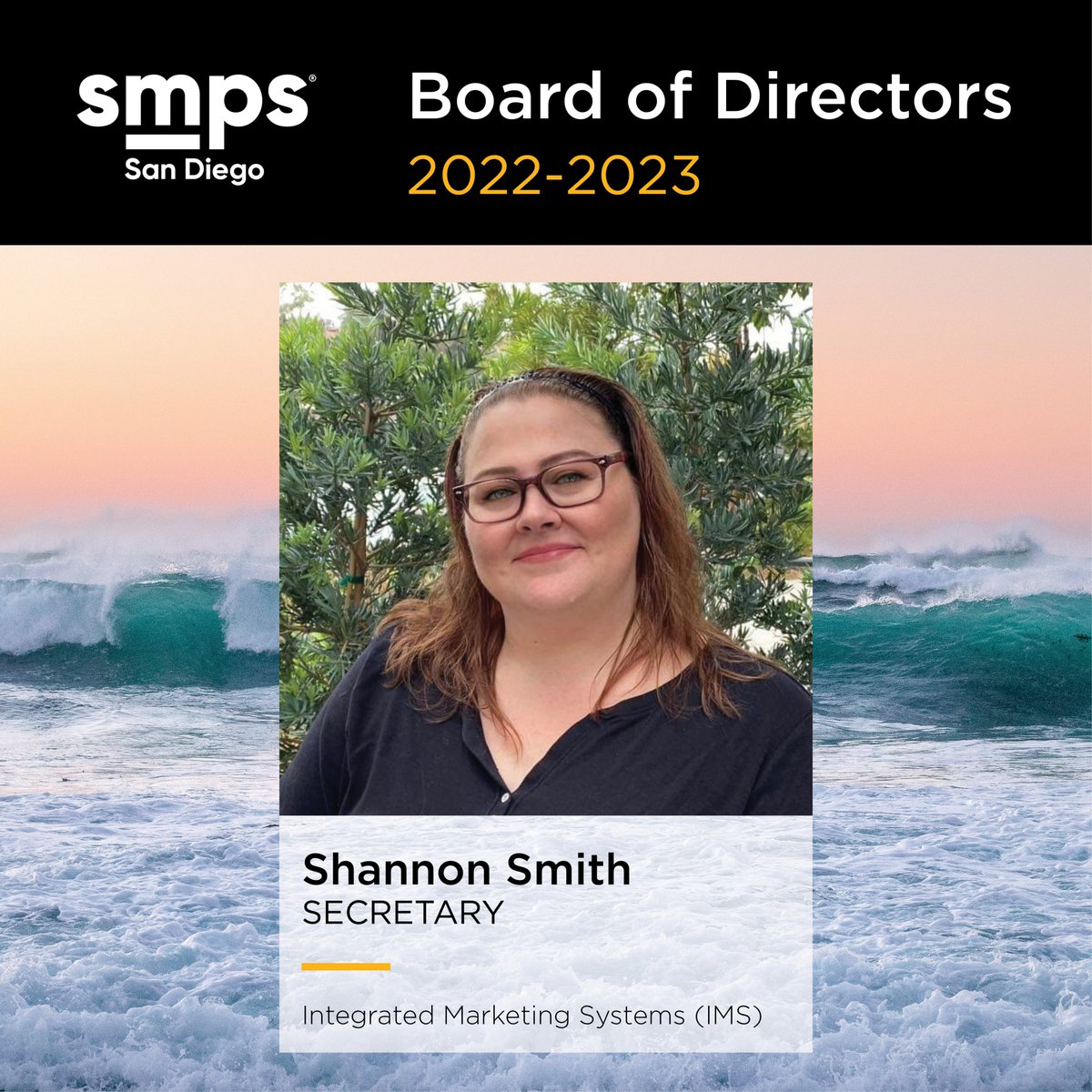 SMPS_SD's tweet image. Our next 2022-2023 Board introduction is Secretary Shannon Smith. 

She has been a member of SMPS for 7 years and this is her 5th year serving on the Board of Directors for the San Diego Chapter.

#SMPS #AECIndustry #SanDiego