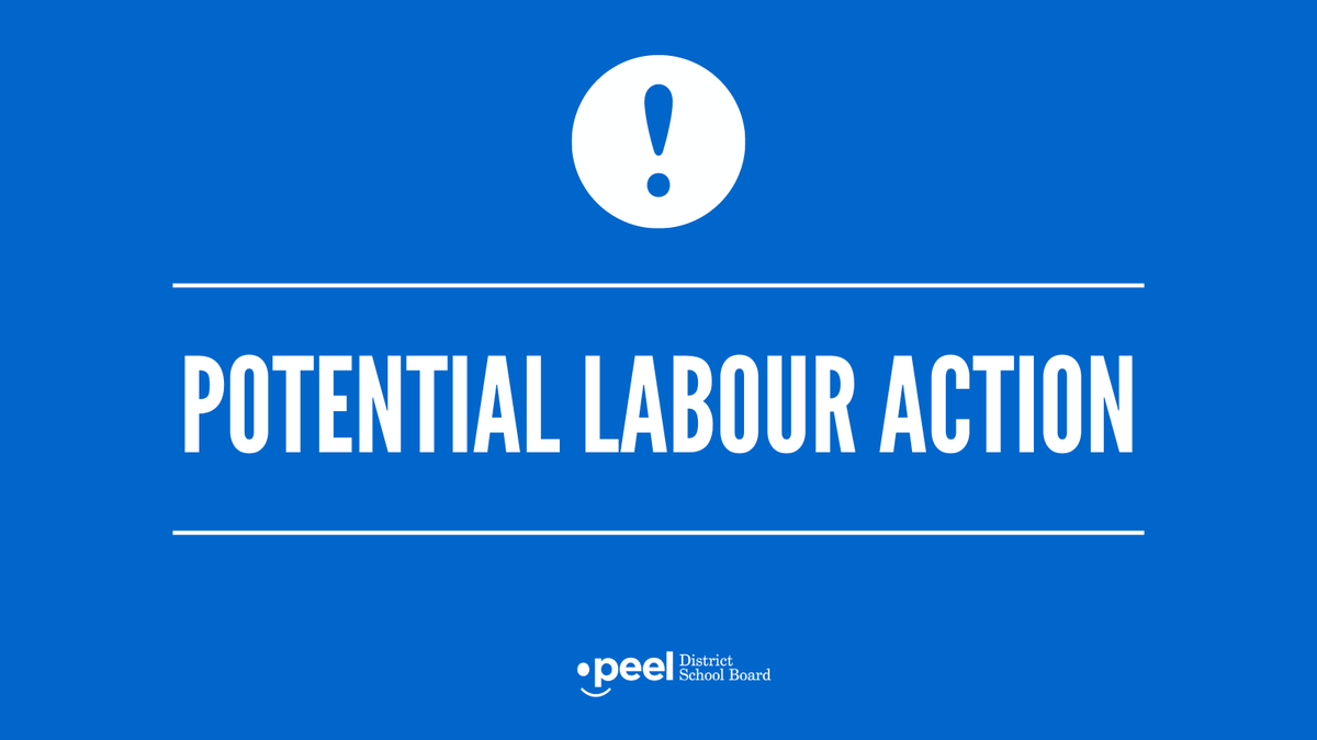 CUPE has issued a 5-day strike notice. This means that a strike could start as early as Monday, Nov. 21 if a deal is not reached with the province. We are monitoring the situation. 

Read our latest labour update at peelschools.org/news/important…