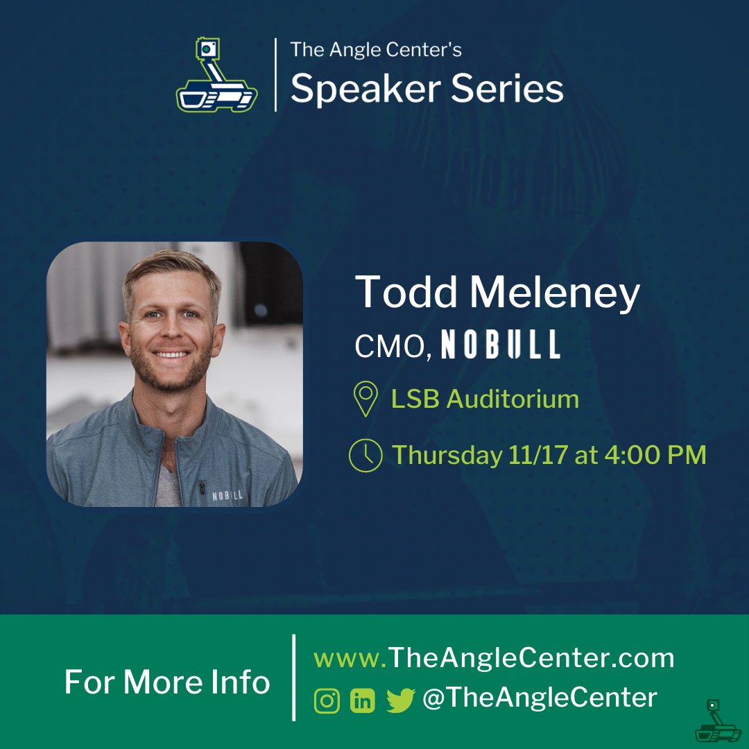 Join us tomorrow to listen to Todd Meleney, CMO at NOBULL for our Final Session of our Fall Angle Center Speaker Series!

Sign Up Here:
endicott-bus.sona-systems.com/default.aspx?p…

#training #entrepreneurship