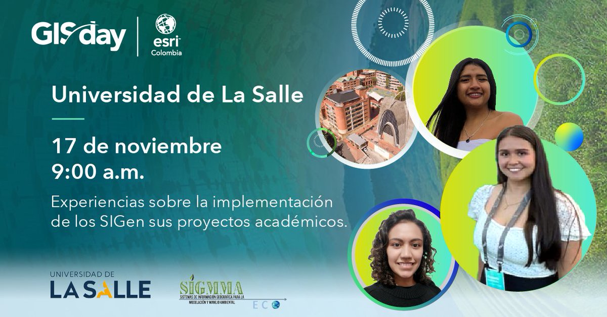 SIGeducacion's tweet photo. Mañana estaremos celebrando el #GISDay de la @unisalle en formato virtual, con una agenda llena de novedades SIG e invitados especiales. ¡Los esperamos¡
Inscripción en: https://t.co/cWTTlNz7Fc
#ArcGIS #SIG #GIS #Educacion #Mapas https://t.co/Nc3SkNy6Nu