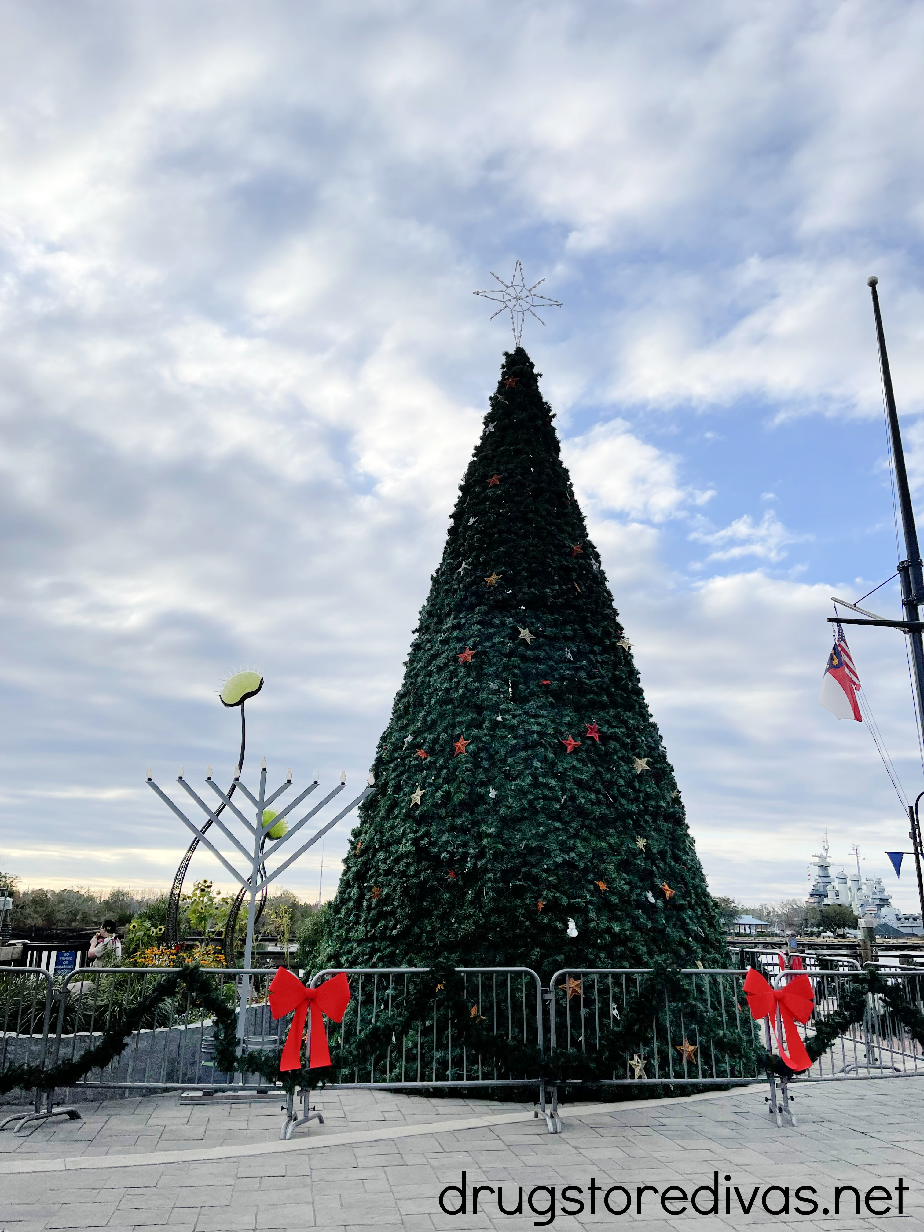 The Christmas tree in downtown Wilmington, NC.