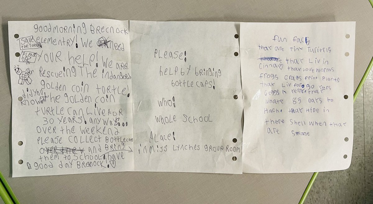 GMgoldenGuards's tweet photo. We've been working hard! Preliminary scripts for sharing our cause on the morning announcements and collection boxes for bottle caps as we recycle and help the #GoldenCoinTurtle in as many ways as we can!! ππ’ #UnlessContest @phillyzoo @GovMifflinSD https://t.co/b7BDQ5lg4f