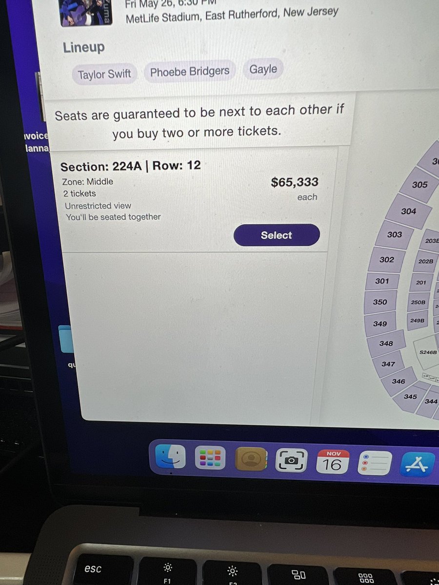 APStone_'s tweet photo. Currently on stubhub for #TaylorSwiftErasTour this should be illegal. @StubHub @Ticketmaster @taylorswift13  #pricegauging https://t.co/j3mL1v8N1r