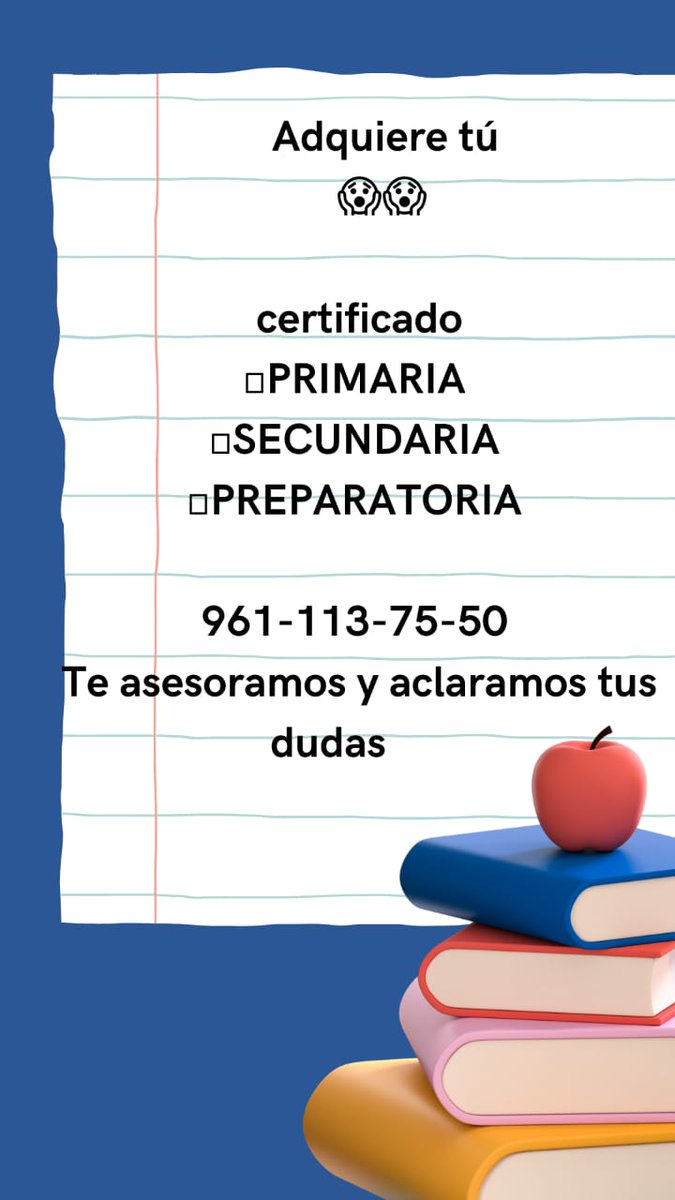 Joss_JH2's tweet photo. @VacantesActivas Ofertas de BUEN FIN 🥳📢

En todo tipo de trámite escolar‼️
Primaria📌Secundaria📎Preparatoria📌Universidad📎
Maestrías y Diplomados 🏫

984 319 1630📞
984 807 1720📞
Comunícate para 
Más información 🚨 https://t.co/I3FKYOV8gw