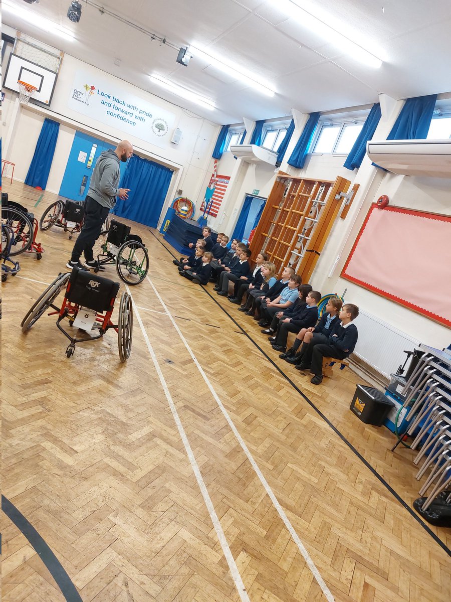 MissHMEvans's tweet photo. What a great opportunity to learn new skills during our wheelchair basketball session in year 3. We worked really hard on the key pointers that our instructor Dan gave us. It was so much fun! @GreenwoodSch https://t.co/KY9sylnXsb