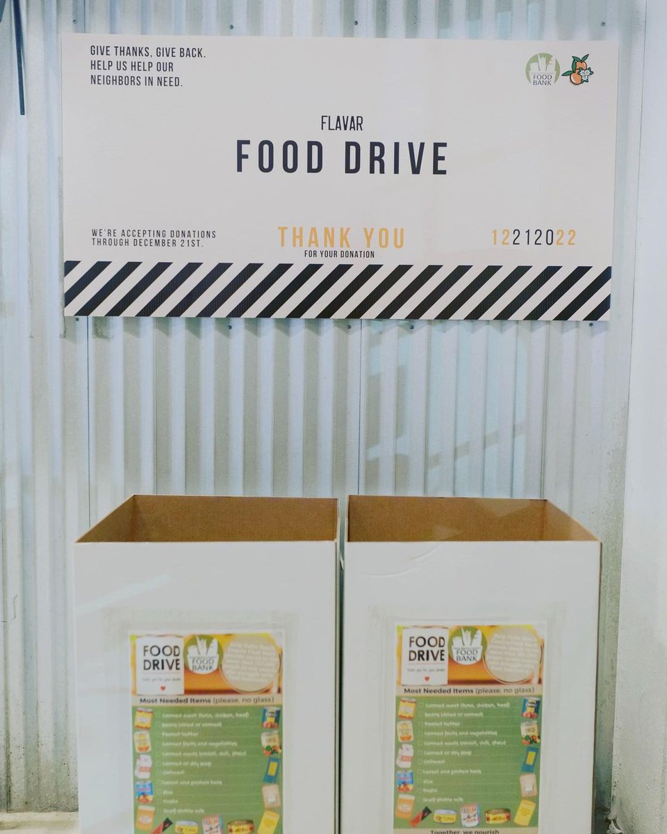 flavar_co's tweet photo. in 6 people in Palm Beach County are struggling to put food on the table. Help us help them. We’re accepting non-perishable food donations through 12/21.

FLAVAR x 
@FOODBANKPBC

Drop-Off Spot @ ZIPITOS - 1401 Clare Ave, WPB
Until 12.21.22

#FLAVAR
#FOODDRIVE
#SUPPORTLOCAL https://t.co/1RLiytTBu3