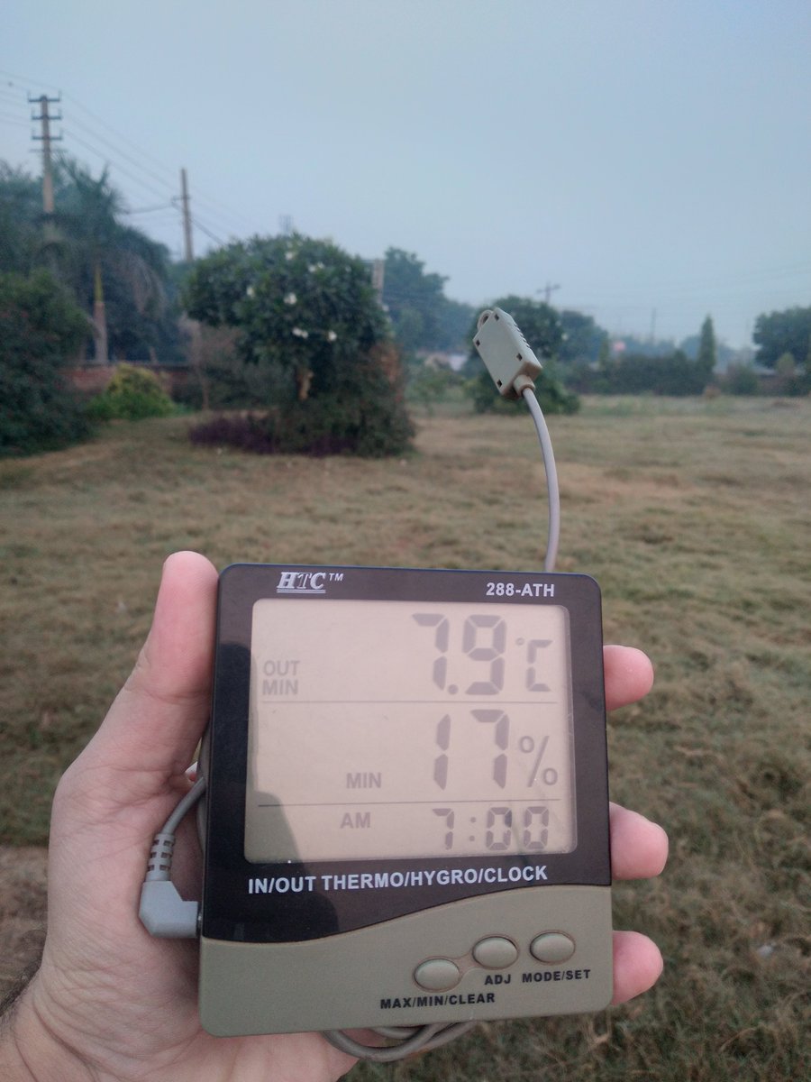 shubhamtorres09's tweet photo. Season's First Single digit #Temperatures in South #Haryana

My device in #Rewari recorded 7.9°c Min Temp today

#Ropar 8.1°c

#Balsamand (#Hisar) 8.7°c
#Guragon 9.4°c
#Mahendragarh 9.5°c

#Ritholi (#Chittorgarh) 8.9°c
#Alwar 9.6°c

#WinterIsComing #Rajasthan #Haryana #Punjab https://t.co/l9kfMTb7JE