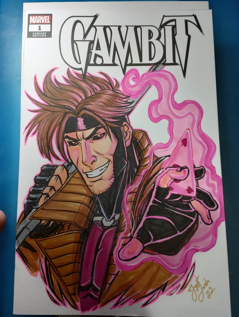 Just finished this #Gambit #sketchcover on Tik Tok live yesterday. Will be available on my first @whatnot sale TBA soon! Follow me there to see this and more art too!