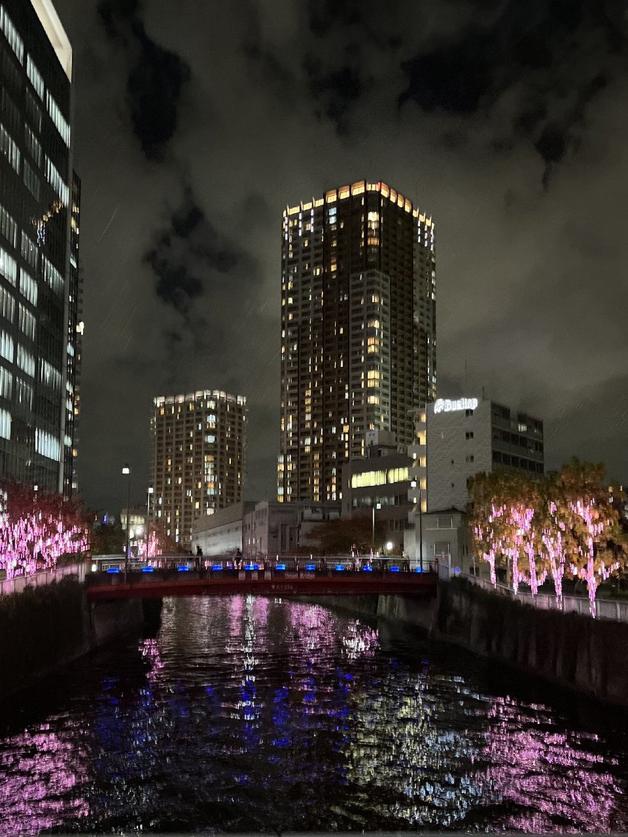 dm_photodecore's tweet image. 今年も目黒川ではイルミネーションが開催🌟
大崎五反田エリアで撮影しました📸

ピンク色の光が水面に反映され独特な雰囲気を演出しています😄

色々なフィルターとスチームパンクのフレームで遊んでみました！

写真は加工前→Retro→Vintage→Mellow
の順です。

#冬の桜 #目黒川 #イルミネーション